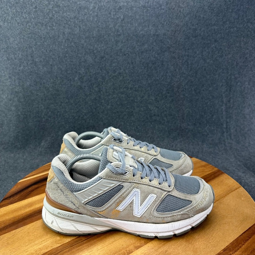 New Balance 990v5 Moonbeam Running Shoes Womens Size 7B Gray Gold W990MB5
